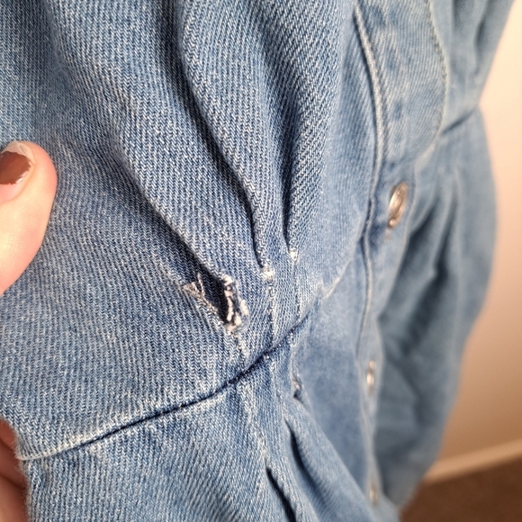 Mavi Medium Wash Denim Button Up Short Sleeve Mercy Shirt Mini Dress Size XS - Picture 6 of 11